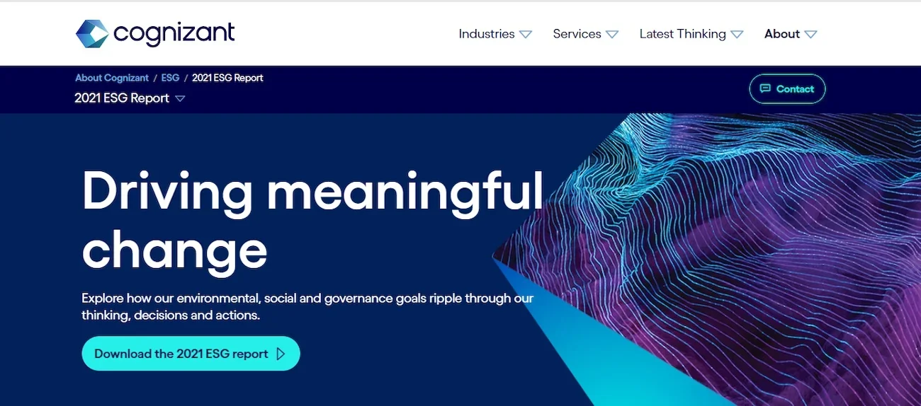 Cognizant homepage