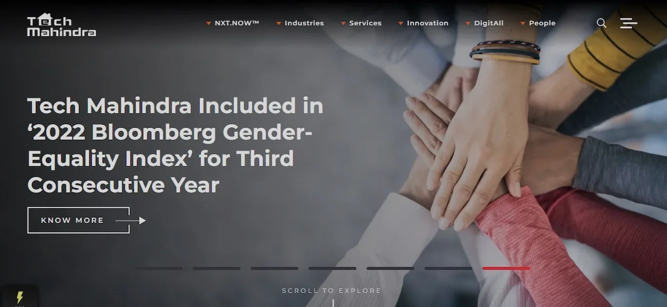 Tech mahindra homepage