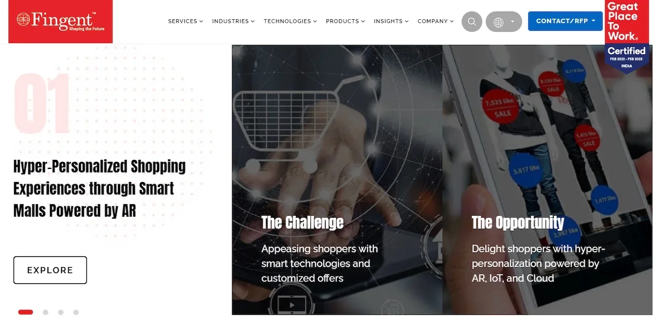 Fingent homepage