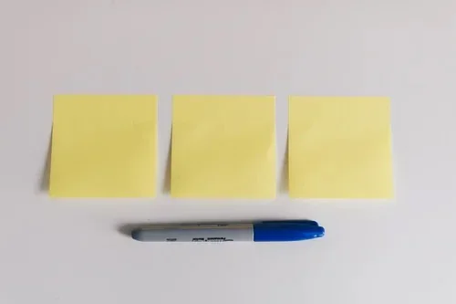 Sticky notes and a Sharpie marker
