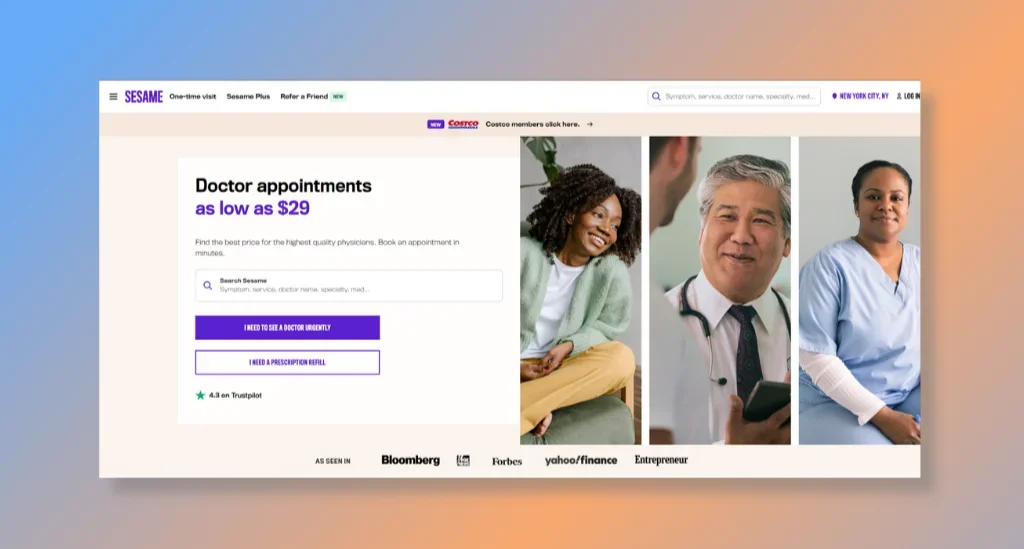 Sesame - Links Patients to Healthcare Professionals for Virtual and In-Person Consultations
