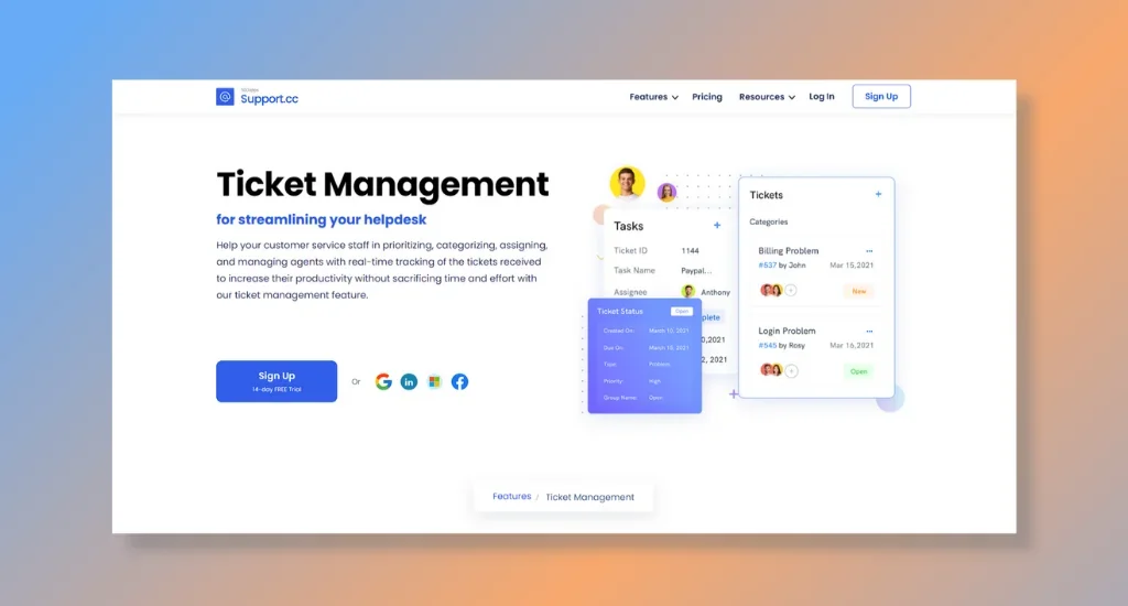 Support.cc -  Best Choice for Efficient and Organized Ticket Management