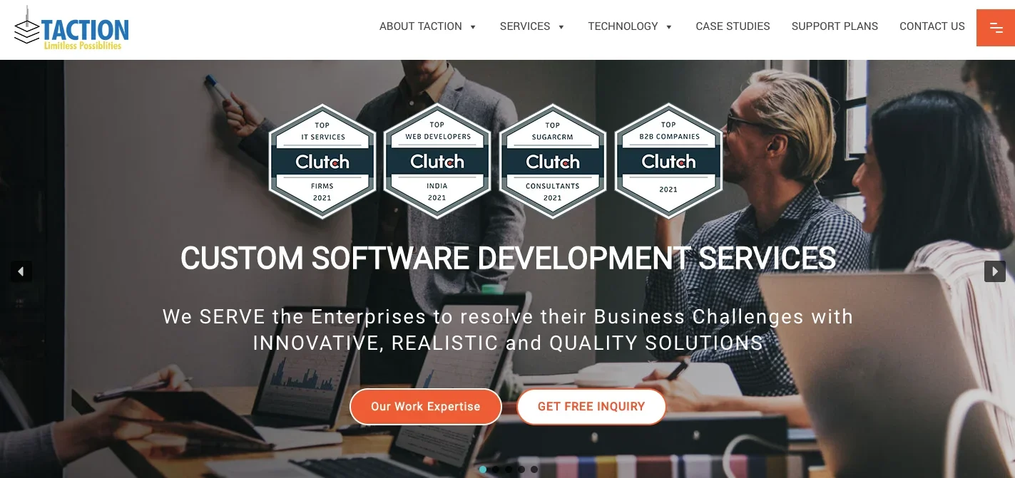 Taction Software_homepage
