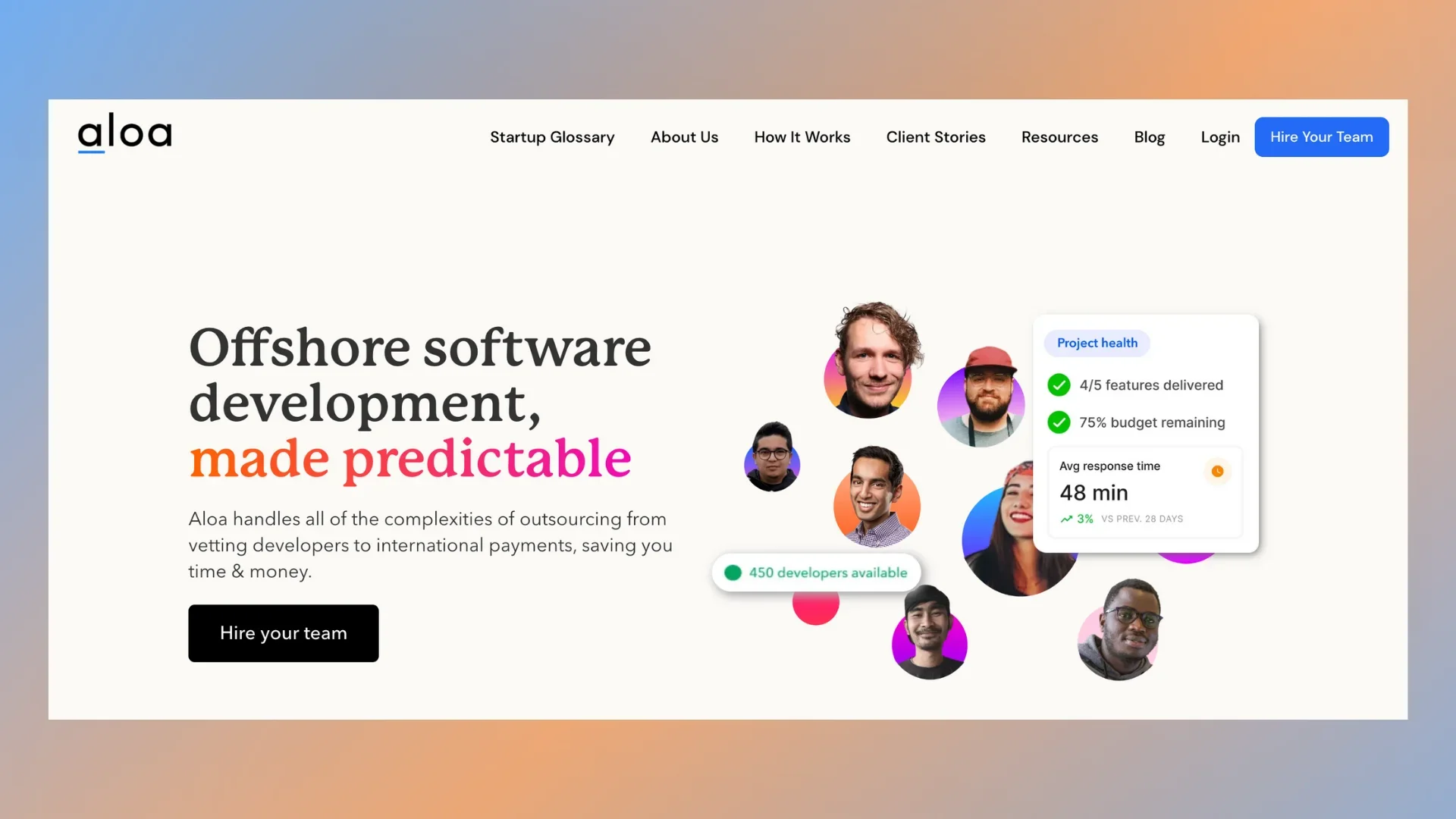 Aloa homepage