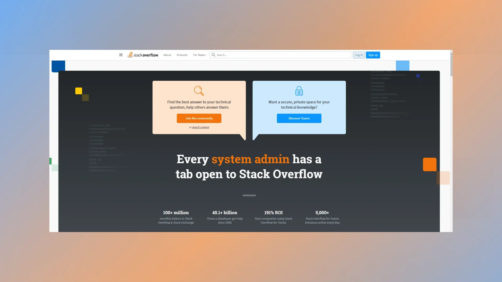 Stack Overflow homepage