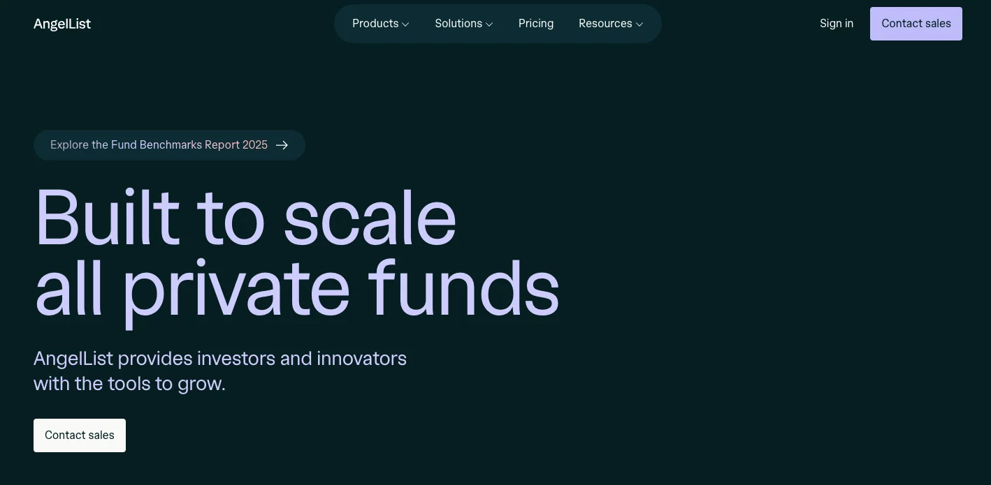 AngelList homepage