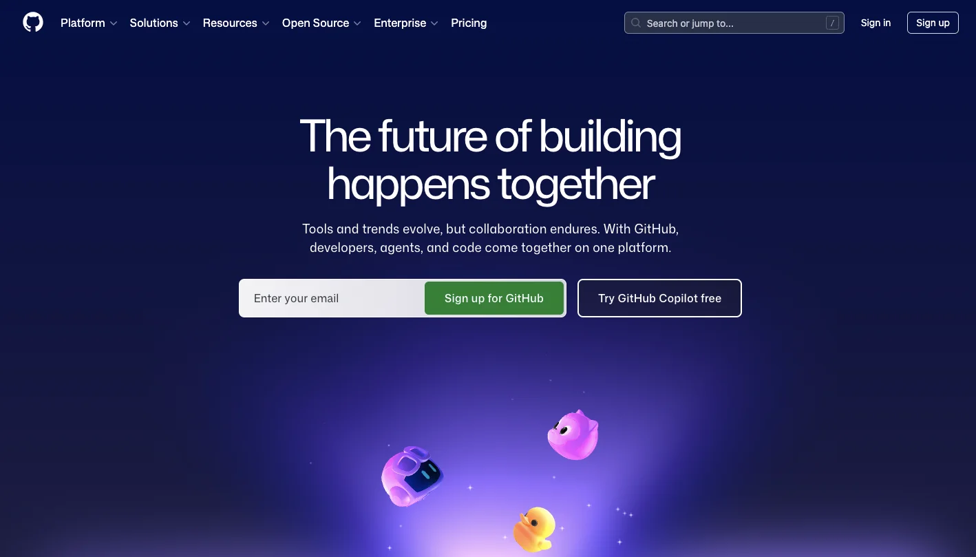 GitHub homepage