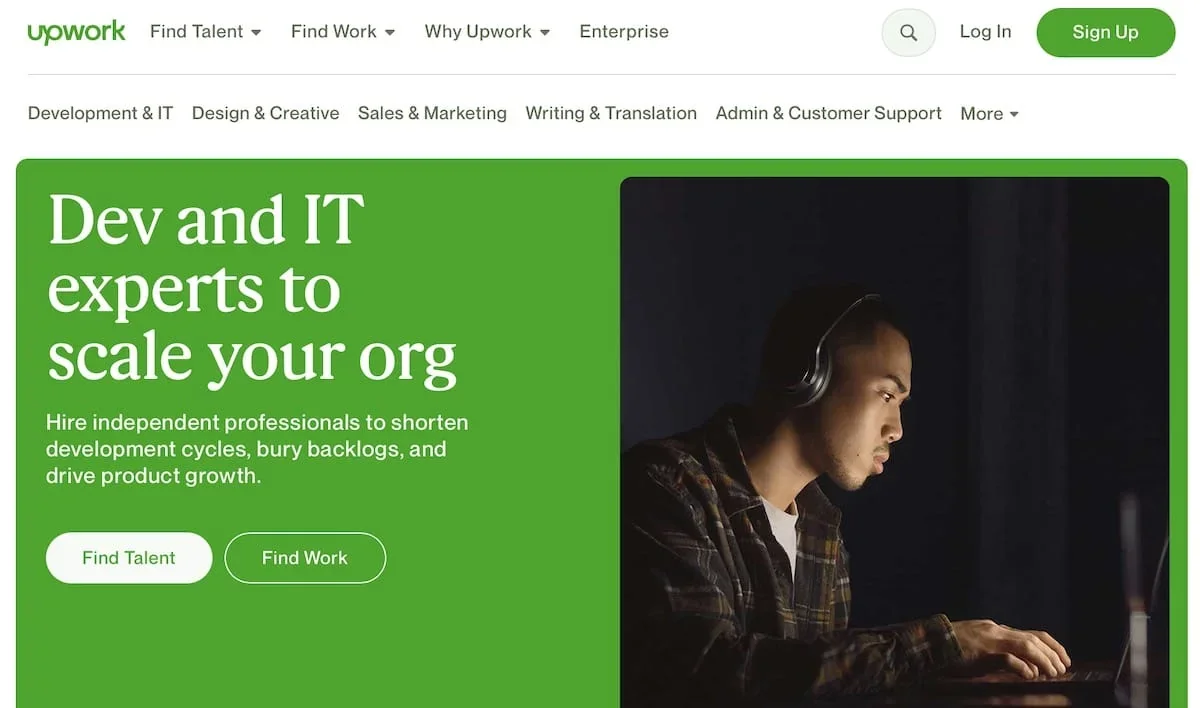 Upwork homepage