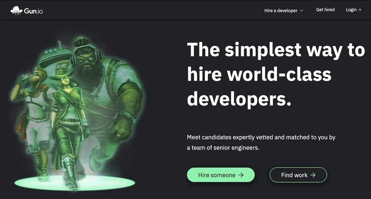 Gun.io homepage