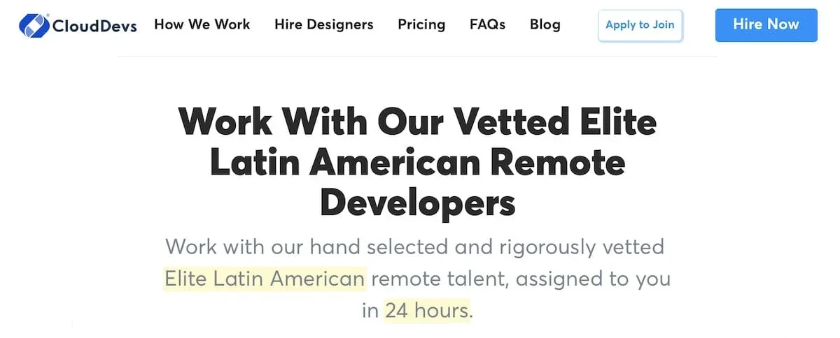 CloudDevs homepage