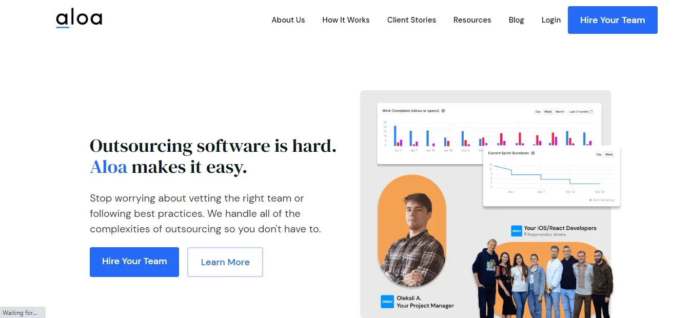 Aloa homepage